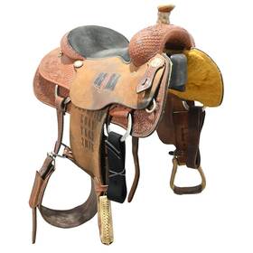 U14oxbowcr16 Oxbow Saddlery Used 14 Inch Calf Roping Saddle Code
