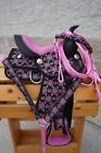P21b Unbranded Western Synthetic Mini Pony Saddle Trail Leadline Black Metallic