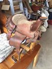 P473 Big Horn Vintage Saddle Model Tooled Leather Suede Seat
