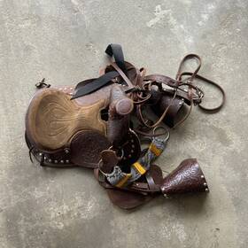 3712024 Ralide Vintage Western Leather Sheep Fleece Adult Horse Saddle