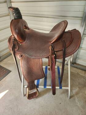 Snsraw16rop2020 Rawhide Used 16 Inch Brown Color Slick Seat Hard Tail Roper With Tooling By Saddle