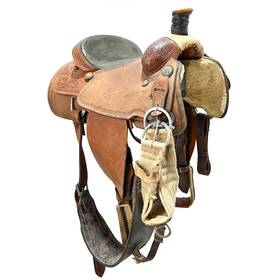 C15reinstr14cb Reinsman Used 14.5 Inch X Series Team Roping Saddle Code