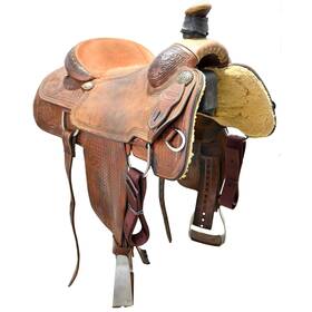 U15reinsmantr78 Reinsman Used 15 Inch Dale Martin Team Roping Saddle Code