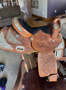 Rk8515 Royal King Beautiful 14 Inch Tooled Seven Oaks Western Youth Show Saddle With Silver