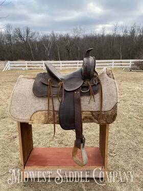 Ced-50855098974511 Rs Cearnal Antique 12 Inch R.s. High Back Western Saddle - Gainesville Texas Collector