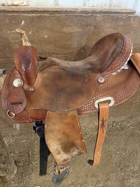 Cl1036 Rs Barrel Racing Western Saddle Brown Leather Traditional 15 In Seat