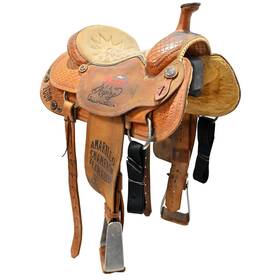 U15runningptr00 Running P Saddlery Used 15 Inch Trophy Team Roping Saddle Code