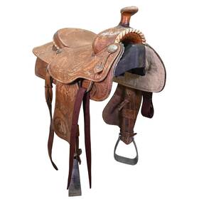 U15runptrft90 Running P Used 15 Inch Trophy Team Roping Saddle Code