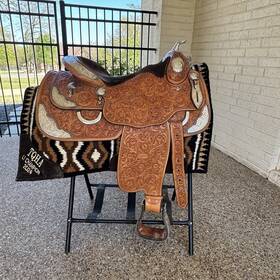 R-281-1998 Ryons Troy West 16 In Custom Silver Western Pleasure Show Saddle