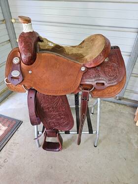 Snssdsm16ropim Saddlesmith New 16 Inch Brown Leather Roping Saddle With Some Tooling