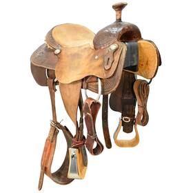 U13ststr12bsk Scott Thomas Custom Saddles Used 13 Inch Team Roping Saddle Code