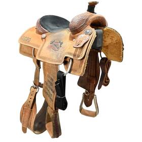 U135stscrtro2020 Scott Thomas Saddlery Used 13.5 Inch Trophy Calf Roping Saddle Code