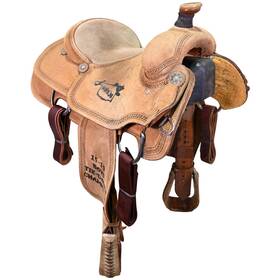 U145stscrnwtd Scott Thomas Used 14.5 Inch Trophy Calf Roping Saddle Code