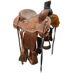 U14sheridantr22 Sheridan Saddles Used 14 Inch Trophy Team Roping Saddle Code