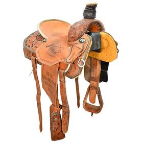 U14shertrnw23 Sheridan Saddles Used 14 Inch Trophy Team Roping Saddle Code