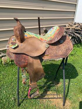 Sr4616 Silver Royal Used 16 Inch Cactus Western Barrel Saddle