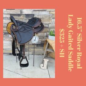Sr8457 Silver Royal 16.5 Inch Lady Gaited Endurance Saddle Brown Round Skirt Clean