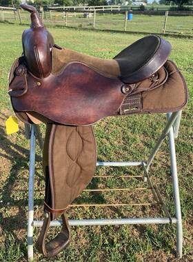 0916 Simco Used 16 Inch Brown Synthetic And Leather Western Saddle Us Made