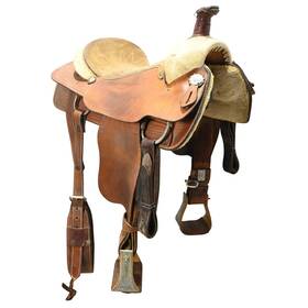 U17simcotr12bsk Simco Used 17 Inch Team Roping Saddle Code