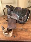 Simone Antique Roping Ranch Rodeo Western Trail Tooled Leather Horse