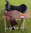 Sl14 Unbranded Smooth Grain Brown Leather Youth Western Saddle Black Suede