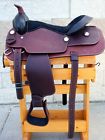 Slmah Unbranded Smooth Mahogany Leather Black Suede Seat Western Saddle