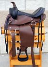 Sltan Unbranded Brown Leather Round Skirt Black Seat Western Saddle