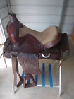 Sns14brnroptolsil Unbranded Brown Leather Roping Saddle With All Tooling Over It