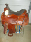 Sns16dt3367 Double Brown Roping Saddle With Tooling And Some Silver