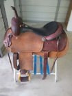 Snsbc7354217 Billy Cook Cutting Saddle With Roughout Leather And Black Osctrich