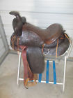 Snsbrn14ltrrop Unbranded Older Used Brown Leather Saddle With Tooling All Over