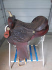 Snsbrnbar16rawhrn Unbranded Brown Barrel Saddle With Tooling And Rounded Skirt