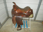 Snsherf15rop Hereford Tex Tan Used Older Brown Roping Saddle Tooling And