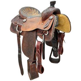 U15sttcr12fl South Texas Tack Used 15 Inch Calf Roping Saddle Code
