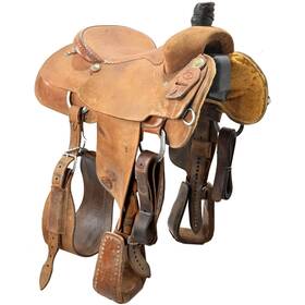 U15sttcrro South Texas Tack Used 15 Inch Calf Roping Saddle Code