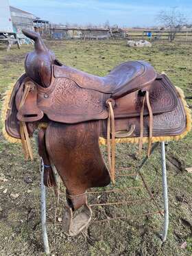 9108 Southern Saddlery Used 15 Inch Tooled Leather Western Saddle Us Made Good Cond
