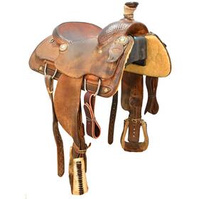 U145stevemcr12 Steve Mclaughlin Used 14.5 Inch Calf Roping Saddle Code
