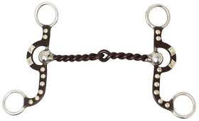 3544 Tackmaster Silver Dots Sweet Iron Snaffle Twisted Wire 5 Inch Mouth Horse Bit Bridle Tack