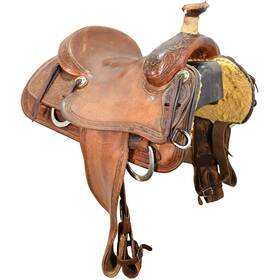 C15teskeyccrr Teskeys Used 15 Inch Ranch Roping Saddle Code