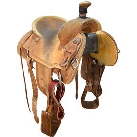 U145teskpstrro Teskeys Saddle Shop Used 14.5 Inch Patrick Smith Team Roping Code