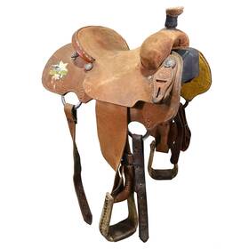 U135teskeytrss Teskeys Used 13.5 Inch Youth Team Roping Saddle Code