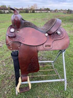 08-996 Tex Tan Used 15 Inch Textan Western Saddle Made In Usa Vgc