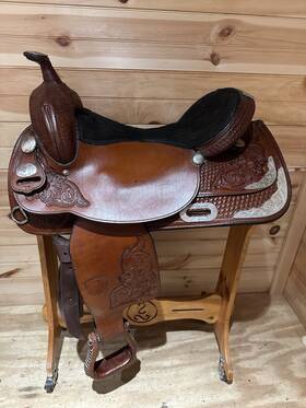 08-tf403-p7 Tex Tan 17 Inch Hereford Tex-flex Western Show Saddle Model