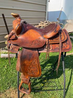 1168-3836 Tex Tan Used/vintage 15.5 Inch Textan Hereford Western Saddle