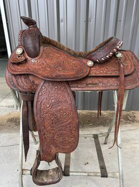 22-49380 Tex Tan By Yoakum Hereford Brand Western Leather Saddle Acorn Tooled