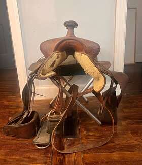 95122 Tex Tan 683 1287 15 Inch Hereford Yoakum Western Saddle