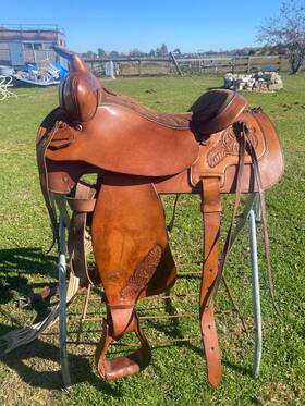 93-83007 Tex Tan Lightly Used/vintage 15 Inch Textan Western Saddle With Semi Bars Us Made