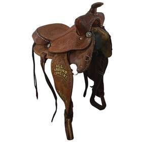 C145hereford75 Tex Tan Used 14.5 Inch Hereford Trophy Barrel Racing Saddle Code