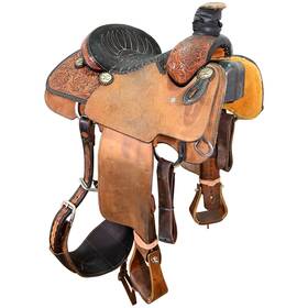U135twardpltr14f Trent Ward Used 13.5 Inch Platinum Team Roping Saddle Code