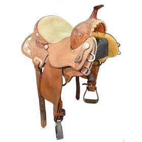 C135tcreekbr12f Triple Creek Used 13.5 Inch Barrel Racing Saddle Code